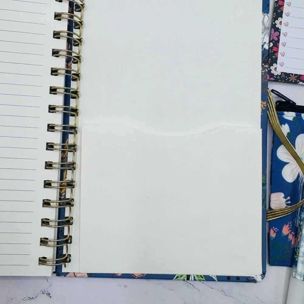 The Notebook Hardcover Floral Stationary Set Blue Floral Theme